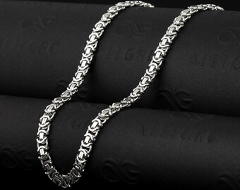 925 Sterling Silver Flat Byzantine 