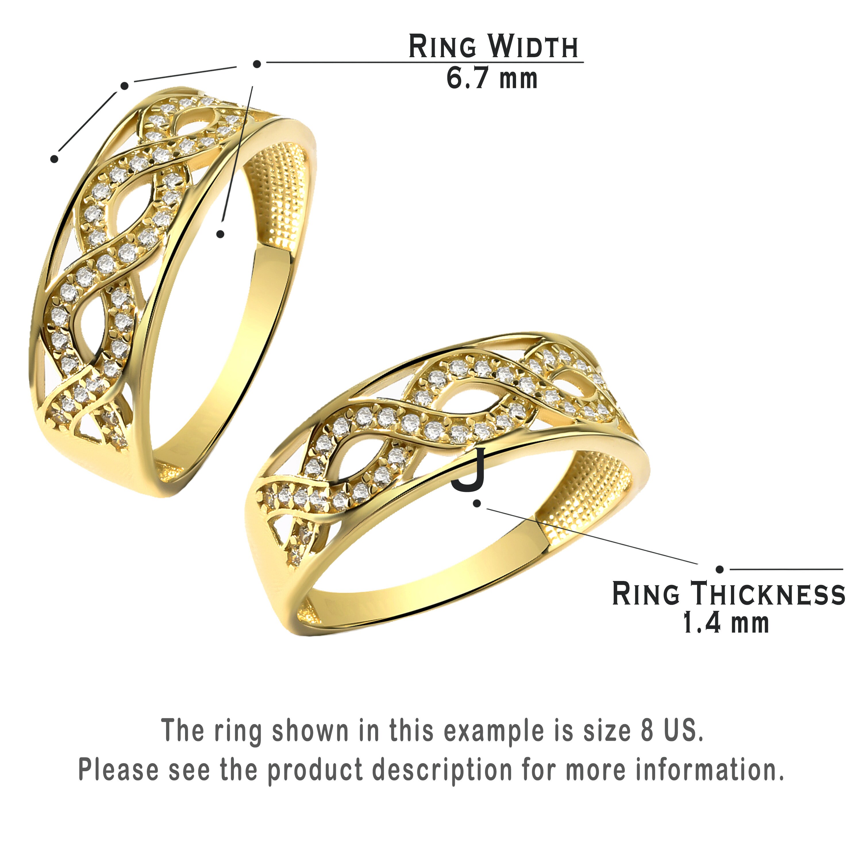 14k Solid Gold Infinity Promise Ring for Her Wedding Ring Etsy