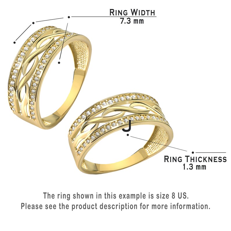 14k Solid Gold Half Infinity Ring Gold Stacking Ring Half Etsy