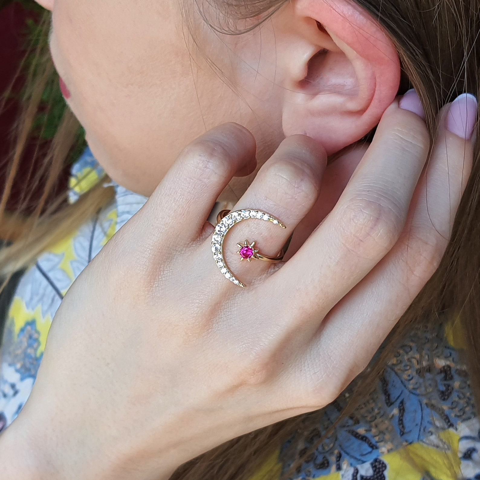 vivienne westwood pink swarovski crystal ball vintage ring