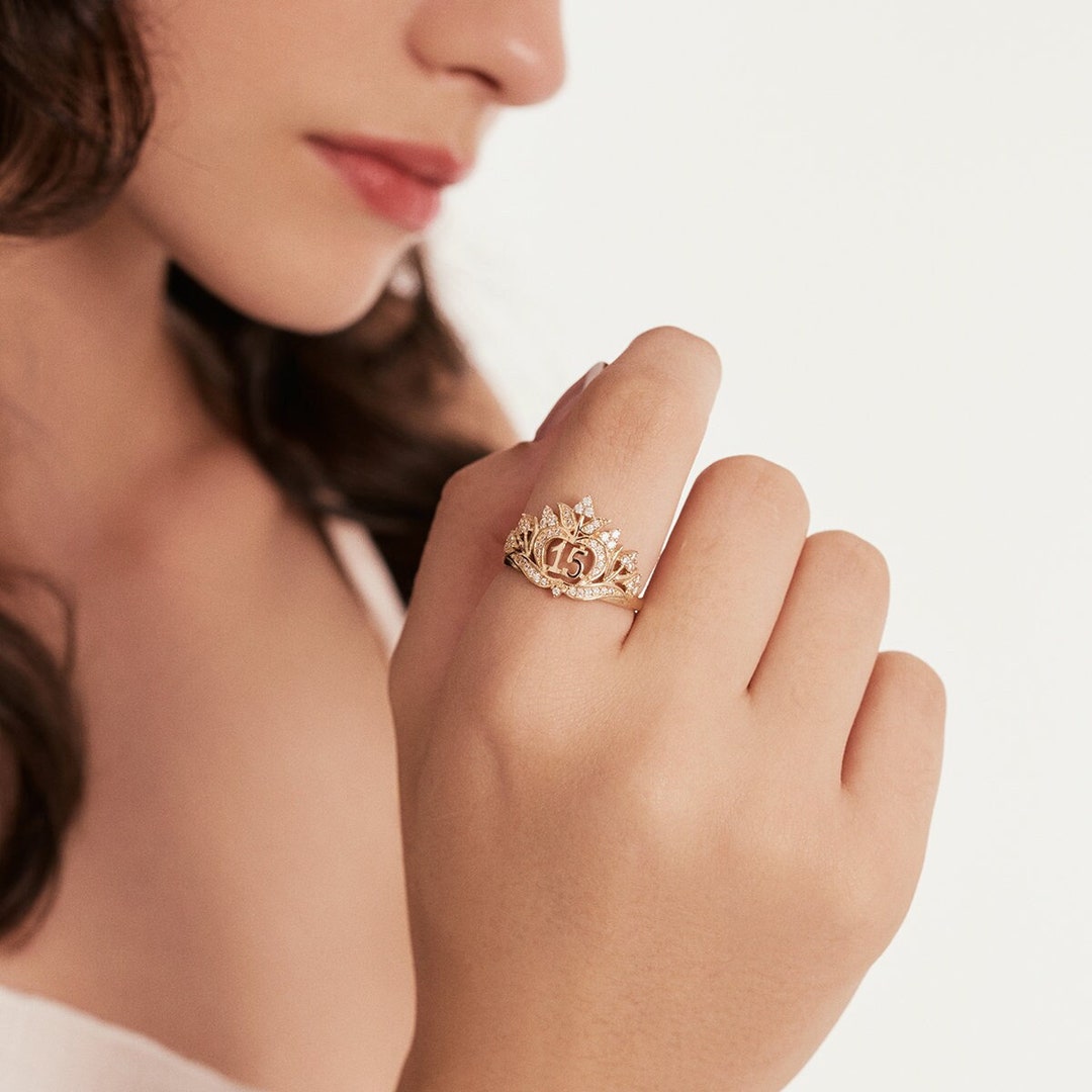 Mini Heart Chain Ring | Kelly BellO Design 14K Rose Gold / 6.5