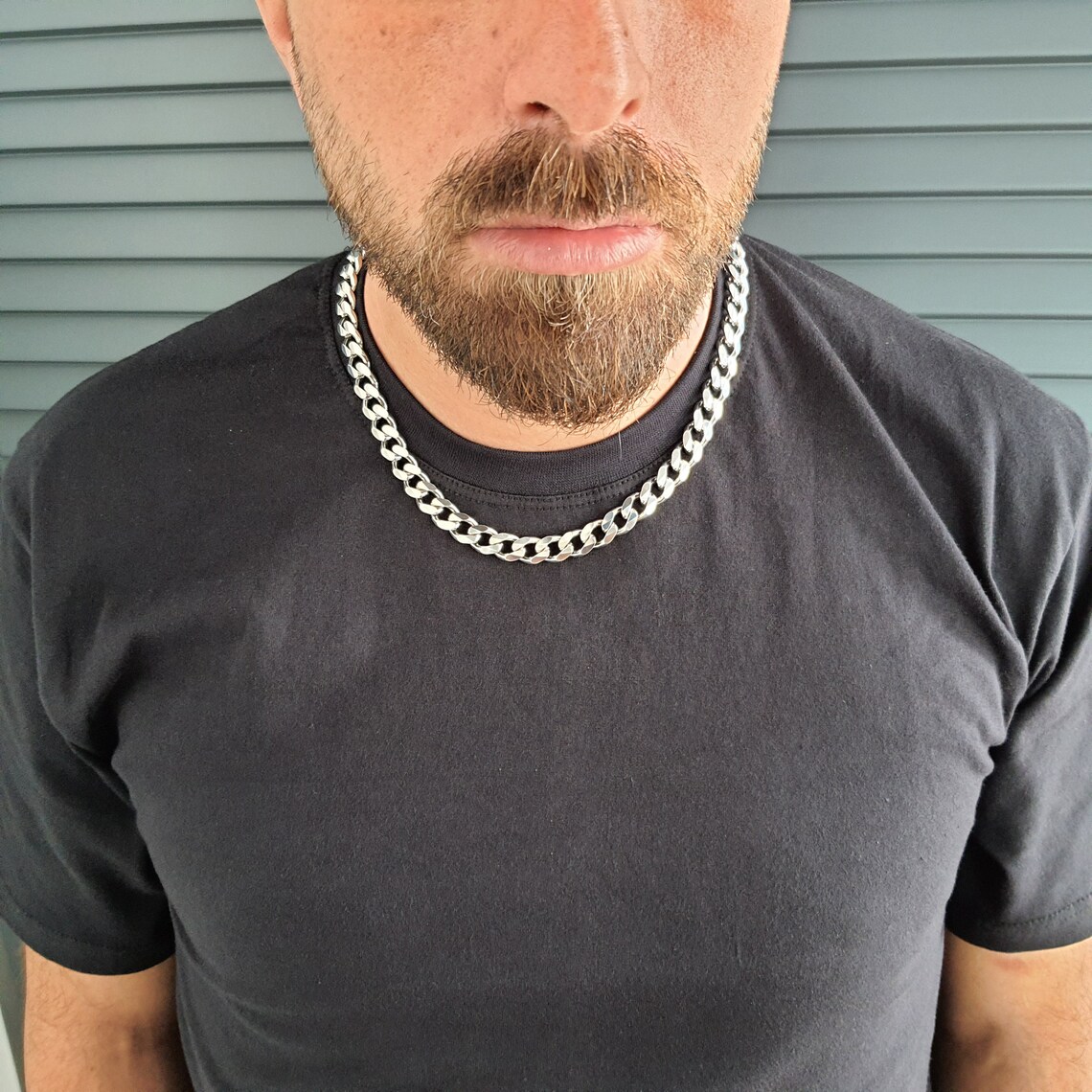 Solid 925 Sterling Silver Miami Cuban Link Chain Great Men Etsy