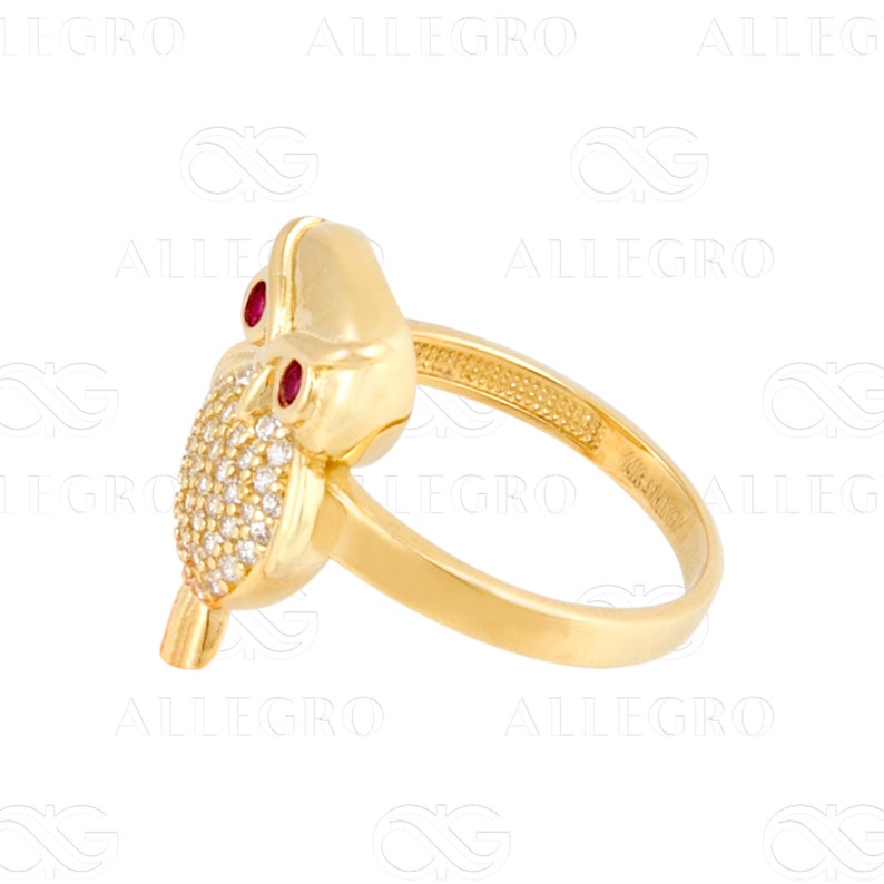 14k Solid Gold Owl Ring Owl Ring Minimalist Real Ring Owl Etsy