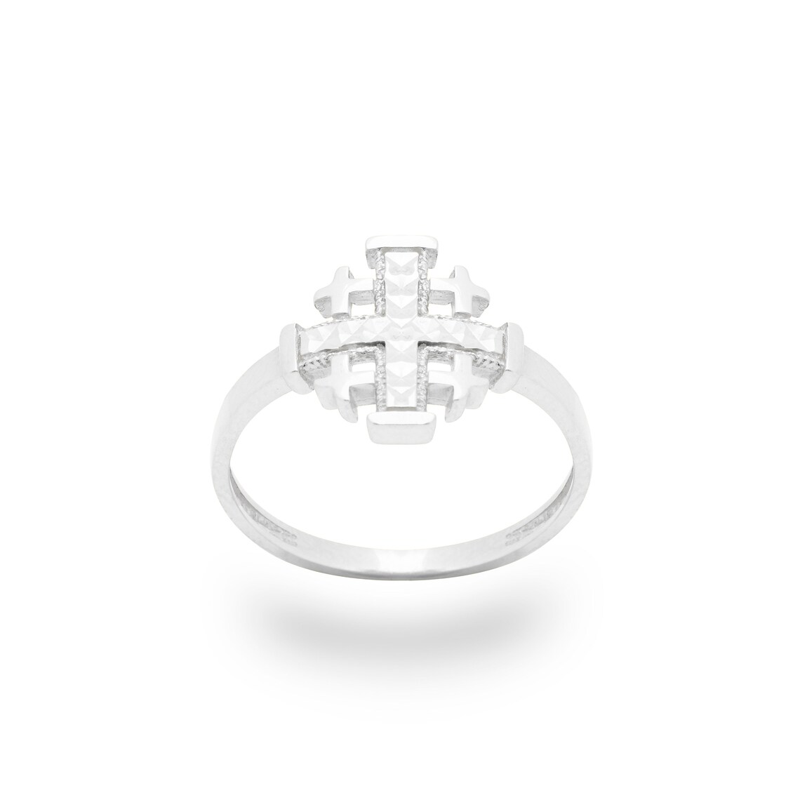 14K Solid Gold Cross Ring Religious Jewelry Dainty Etsy