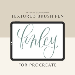 Finley Procreate Brush | Calligraphy Brush Pen | Textured Lettering Brush | Instant Digital Download