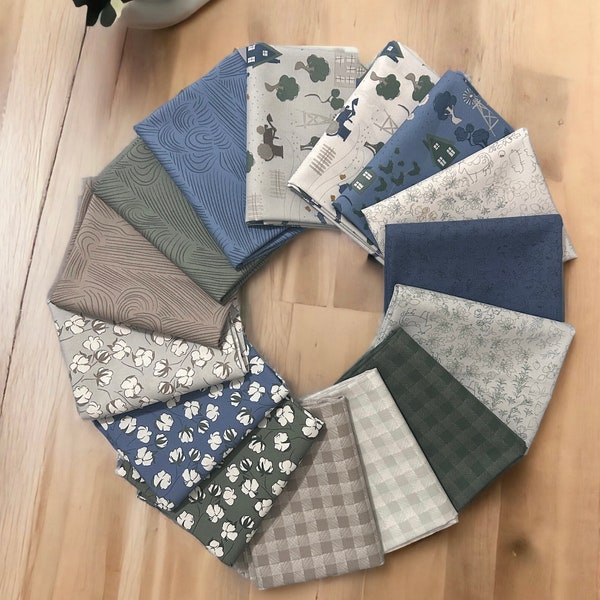 Fat Quarter Bundle of Homestead (shop cut) by Meags & Me for Clothworks