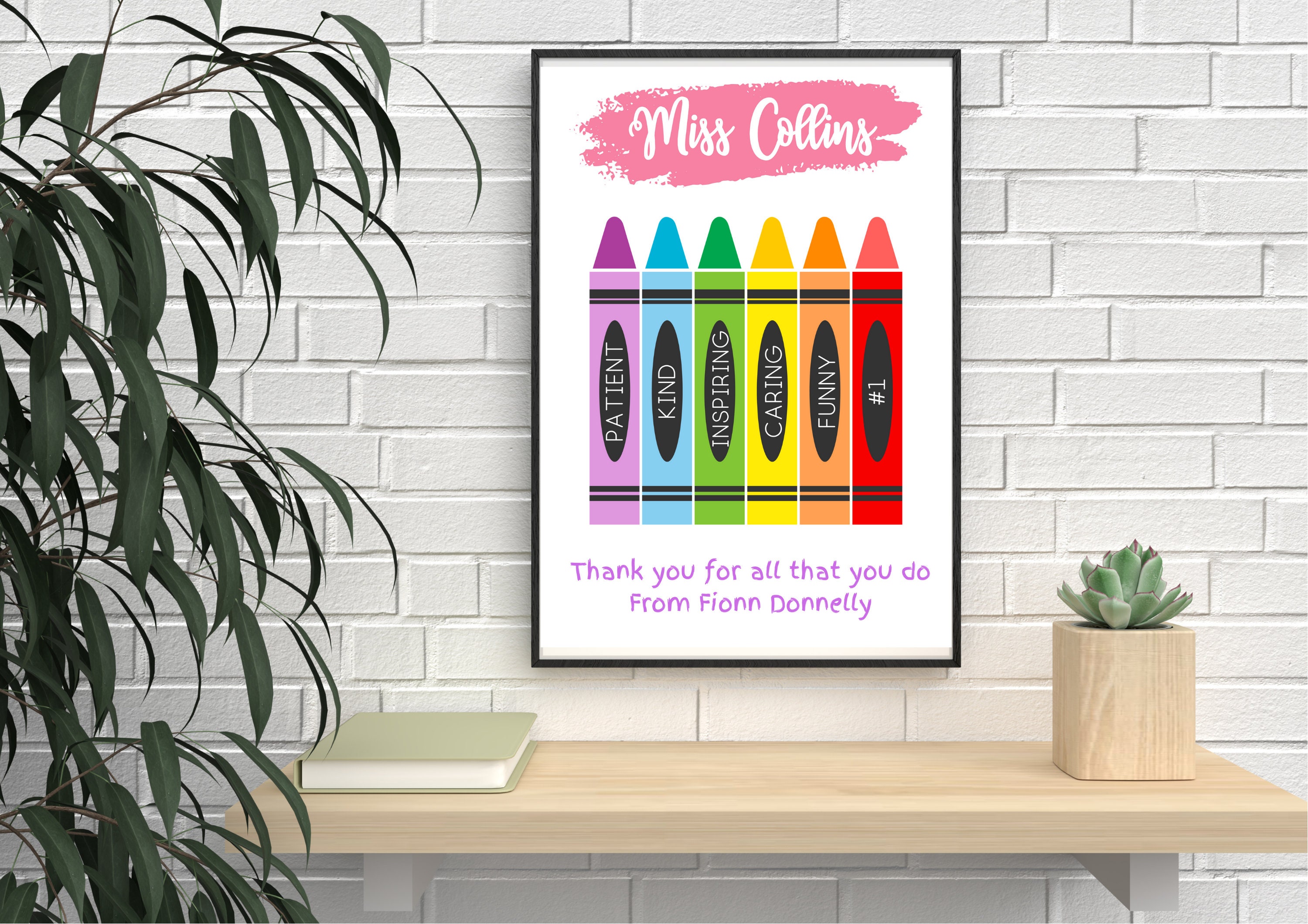 A4 Glossy Print Crayon Teacher Quote Gift Etsy