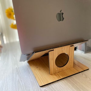 Portable Bamboo Laptop Stand for 13” MacBook Pro/Air (or Similar): Ergonomic, Heat Resistant, Lightweight, Sturdy, and Sustainable