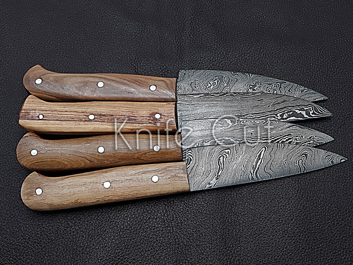 Handmade Damascus Steak Knife Set of 4 Pcs Kitchen Knife Etsy
