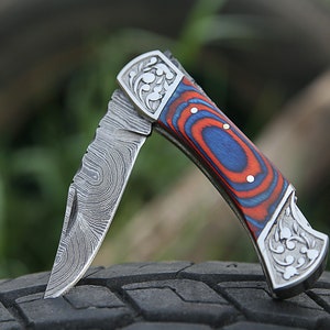 Damascus steel Groomsman Birthday Thanksgiving Gift For Men Boyfriend Gift Wedding Anniversary Husband Gift valentine's day Gift for Him Multicolor