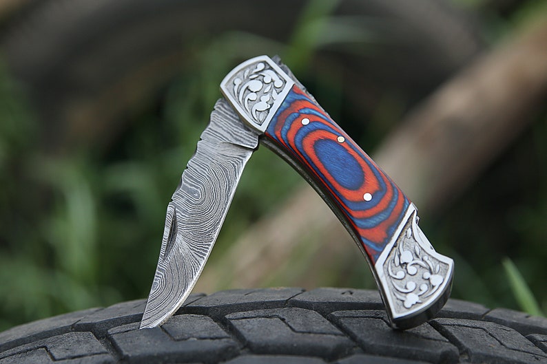 Damascus steel Groomsman Birthday Thanksgiving Gift For Men Boyfriend Gift Wedding Anniversary Husband Gift valentine's day Gift for Him Multicolor