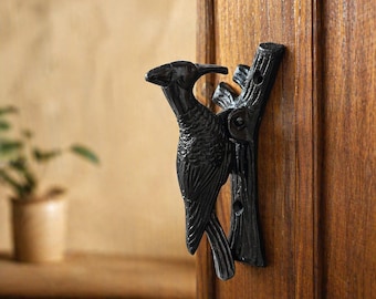 Brass Bird Door Handle, Antique Finish Sparrow Pull, Vintage Cabinet Wardrobe Hardware
