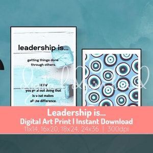 Leadership quote, Business Inspirational quotes, Office Printable art, Office decor, Leader gift, Dorm decor, Digital Download