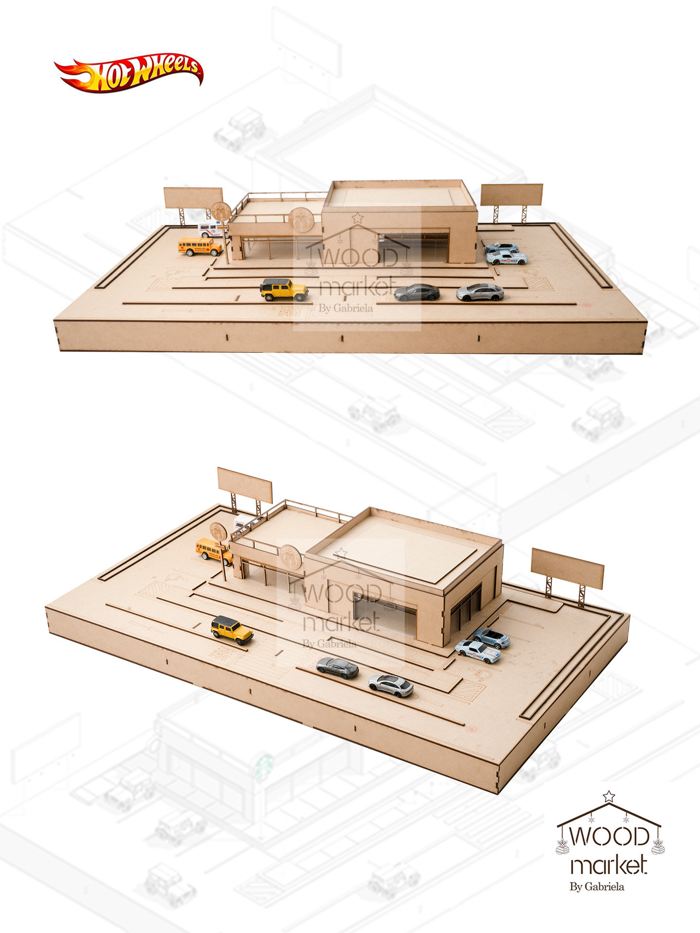 Parking Lot for Hotwheels Cars Miniature Starbucks Digital - Etsy