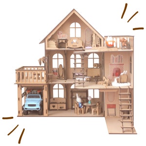 Dollhouse for kasimeritos, lols and polly pockets. Digital file for laser cutting