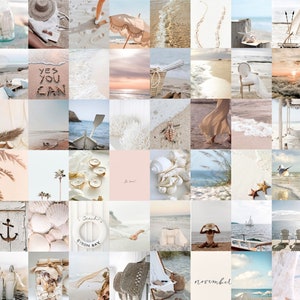 Collage kit beach Boho collage kit  Beige aesthetic Dorm collage kit DIGITAL DOWNLOAD  60pcs