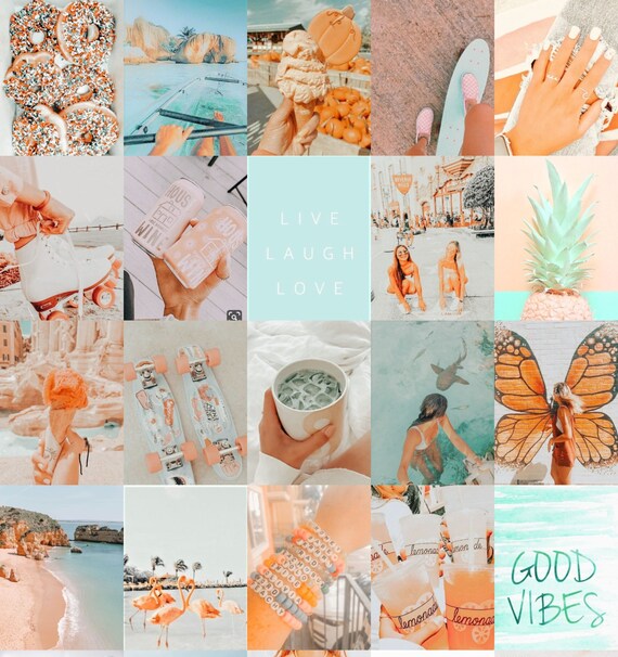 90 Collage Kit Photos Boho Beach Vibes Aesthetic VSCO Wall 