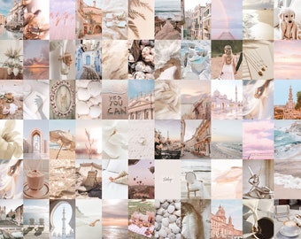 Neutral Aesthetic Wall Collage Kit, 65 PCS (Digital Download)