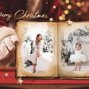 Santa overlay Santa holding frame digital backdrop christmas overlay DIGITAL DOWNLOAD