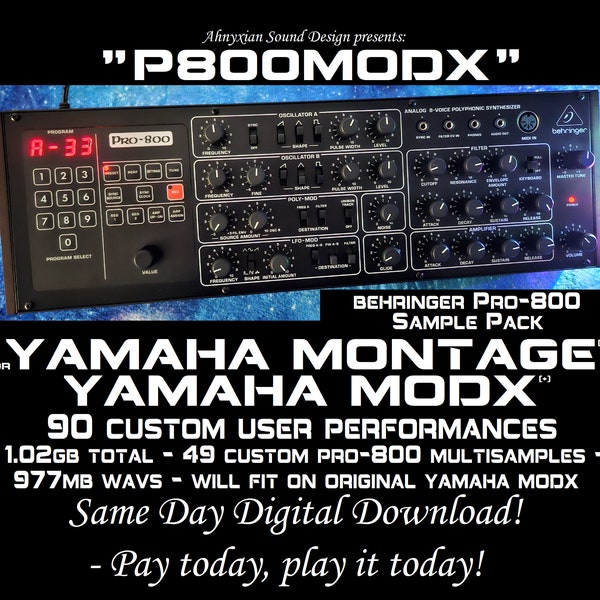 P800Modx Sample Pack for Yamaha Montage Modx Pro-800 Analog Synthesizer
