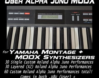 Uber Alpha Juno MODX-samplepakket voor Yamaha Montage- en MODX-synthesizer