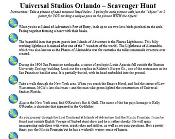 Universal Studios Scavenger Hunt, Family Activity, Orlando Florida Vacation, Trip Itinerary, Trip Planning, Amusement Park, Digital Download