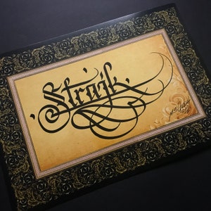 Calligraphie personnalisée sur papier à motif n°2