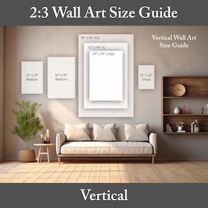 Wall Art Size Guide Vertical 2:3 Aspect Ratio