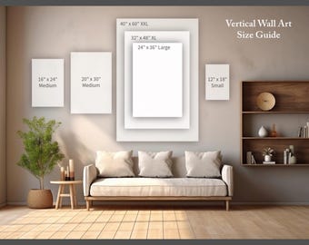 Guía de tamaños de arte de pared con relación de aspecto vertical 2:3