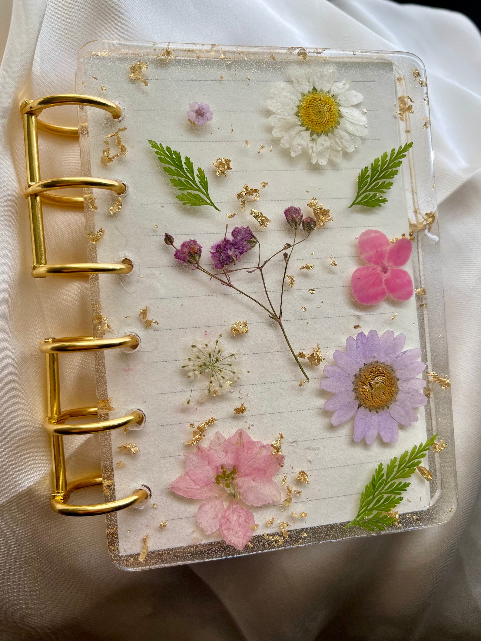 Customizable Pressed Flower Notebook Refillable Resin Etsy