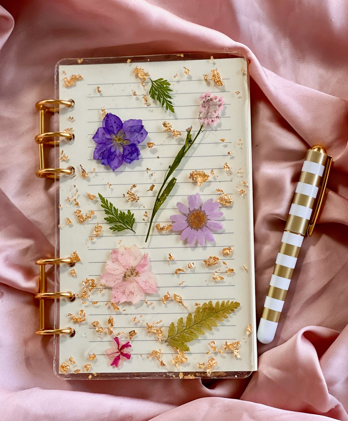 Customizable Pressed Flower Notebook Refillable Resin Etsy