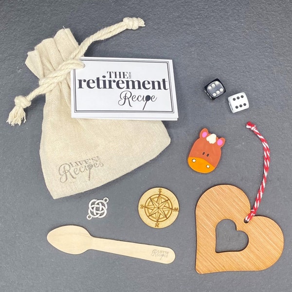 The Little Retirement Recipe - A thoughtful, fun, unique gift bag to celebrate retiring, finishing work & wishing them good luck wishes