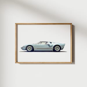 Ford GT40 Sport Auto Druck, Vintage Auto Wandkunst, Kinderzimmer Dekor, Kleinkind Zimmer, Oldtimer Druck, Auto Poster, Geschenk für Autoliebhaber