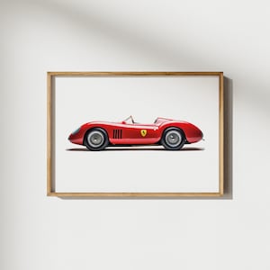 Ferrari 250 Testa Rossa Auto Druck, Retro Ferrari Poster, Haus Büro Dekor, Kinderzimmer Wandkunst, Auto Enthusiast Geschenk, digitale druckbare Kunst