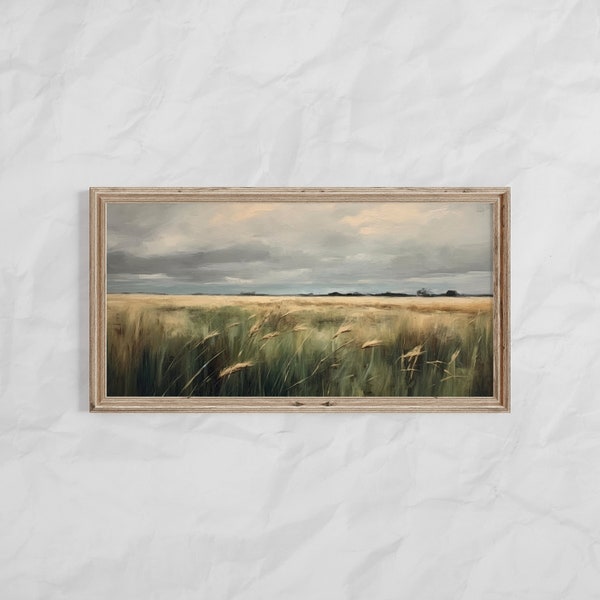 Printable Panoramic Rustic Wheat Field Print, Panoramic Vintage Printable Art, Farm House Wall Print, Rustic Panoramic Wall Print