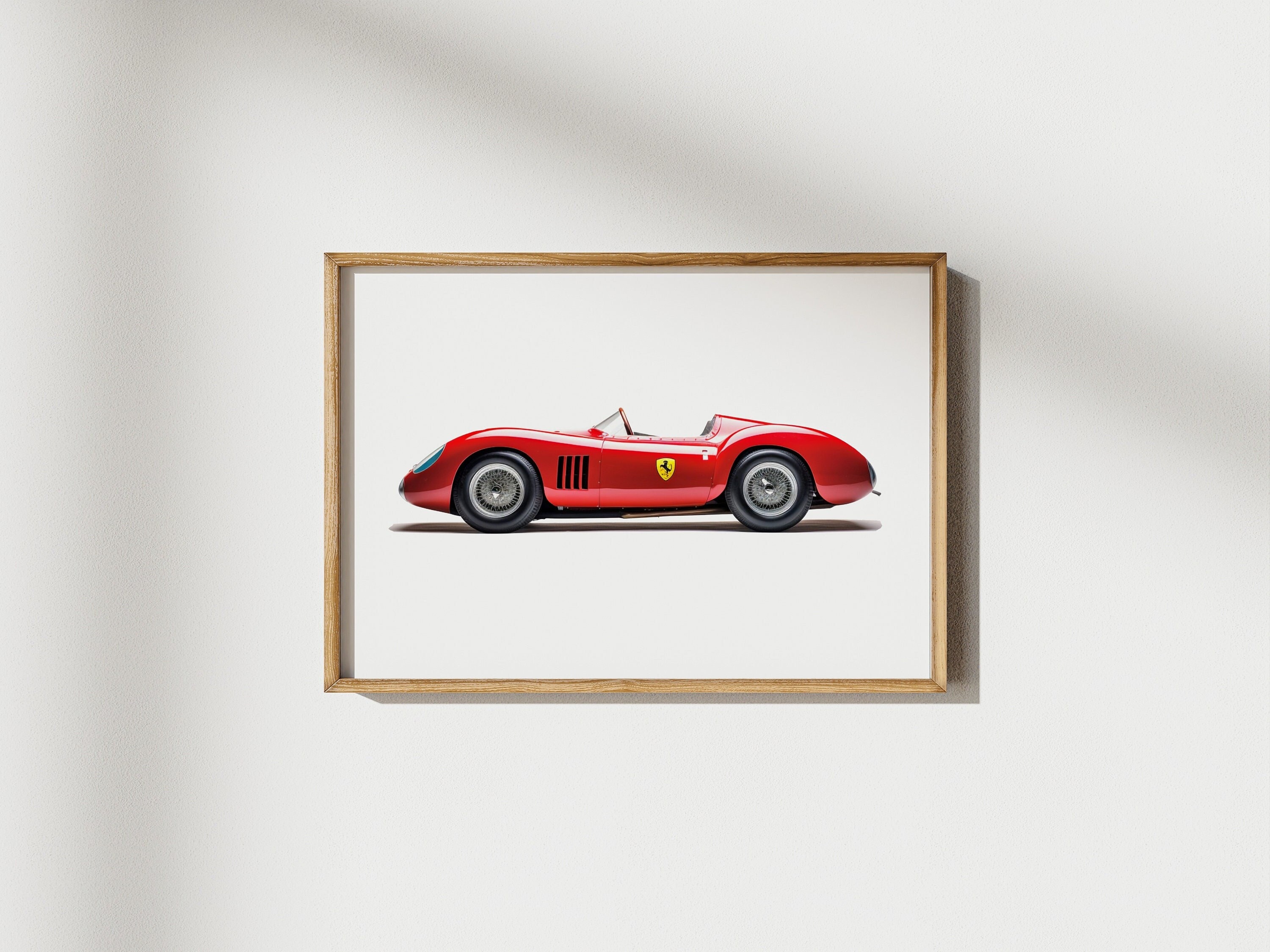 Ferrari Cavallino Rampante on Canvas and Cavallino Rampante Shield Giclee  Print