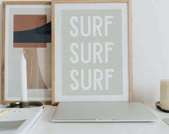 Surf Surf Surf Descargar, Decoración de la casa de playa, Tema de la playa, Vivero de surf, Océano, Surfista, Tienda de surf, Decoración del hogar