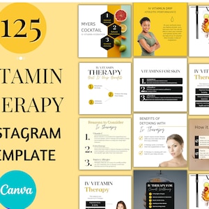 125 IV Hydration and Vitamin therapy | IV Therapy | Hangover Therapy | Hydration Therapy | IV Vitamin Therapy Templates | Canva Templates