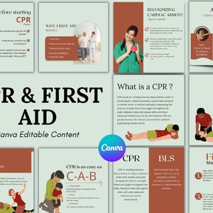 CPR and First Aid Instagram Canva Template