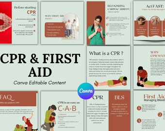 CPR and First Aid Instagram Canva Template