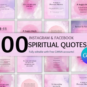 Law of Attraction, Manifestation, Affirmations, Spiritual Quotes, Engagement Booster Canva Editable, Instant Download