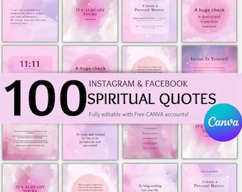 Law of Attraction, Manifestation, Affirmations, Spiritual Quotes, Engagement Booster Canva Editable, Instant Download