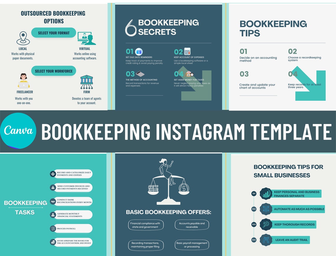 30 Bookkeeping Instagram Post Templates Bookkeeper Business Accounting