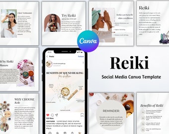 Reiki Canva Templates - Editable