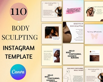 Body Sculpting Instagram Templates, Canva Editable (110)