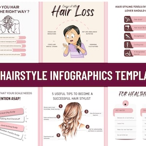 30 CANVA EDITABLE ! Hairstyle Infographics Templates | Hairstylist Branding | hairstylist content | Hair Salon | Hairdresser Post