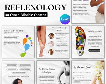 40 reflexology Instagram Templates Marketing Bundle - Canva editable