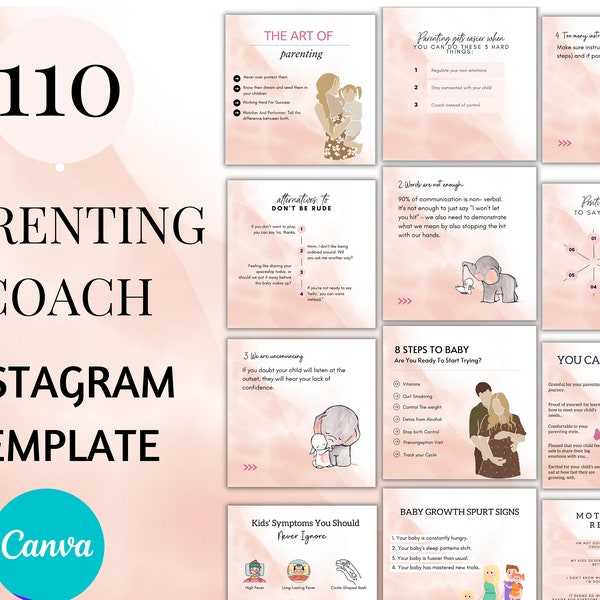 Parenting Coach Canva Template, Parenting Expert & Life Coach Empowering Mothers Instagram Post, Motherhood Template, Parenting Quotes