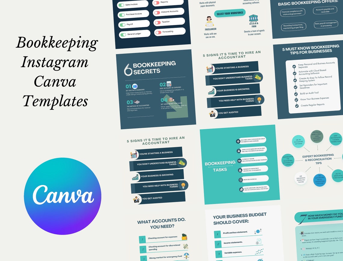 30 Bookkeeping Instagram Post Templates Bookkeeper Business Accounting