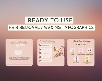 99 Waxing Instagram Infographics , Wax Template, Hair Removal Infographics,  bikini, Brazilian wax infographics